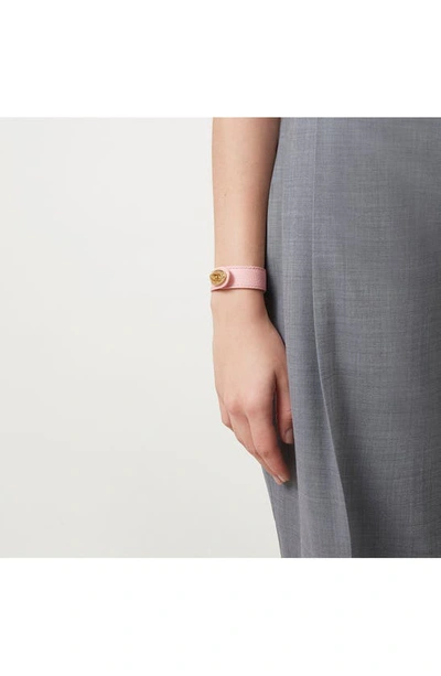 Shop Mulberry Bayswater Leather Bracelet In Powder Rose