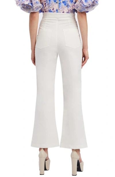Shop Bardot Kamila High Waist Flare Ankle Pants In Orchid White