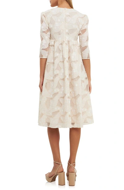 English Factory Embroidered Lace A-line Dress In Ivory