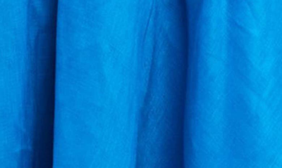 Shop Bardot Zenaida Corset Linen Minidress In Bold Blue
