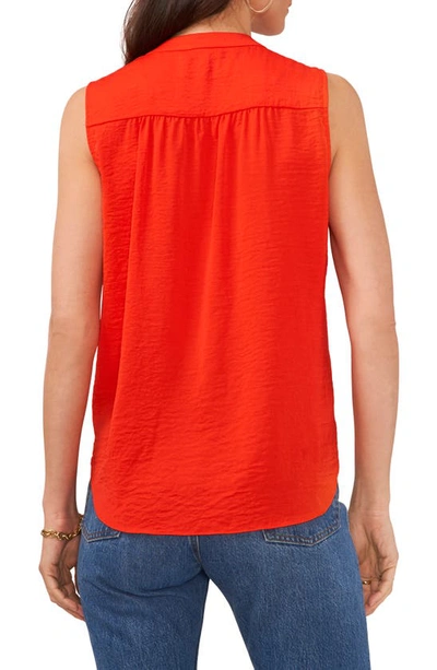 Shop Vince Camuto Rumpled Satin Blouse In Fiery Red