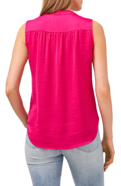 Shop Vince Camuto Rumpled Satin Blouse In Hot Pink