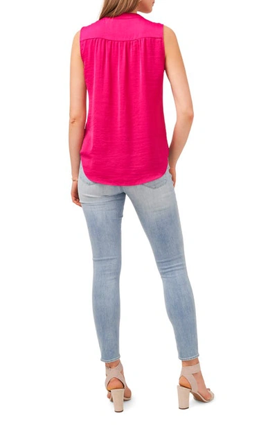 Shop Vince Camuto Rumpled Satin Blouse In Hot Pink