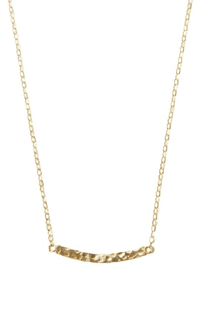 Shop Argento Vivo Sterling Silver Hammered Pendant Necklace In Gold