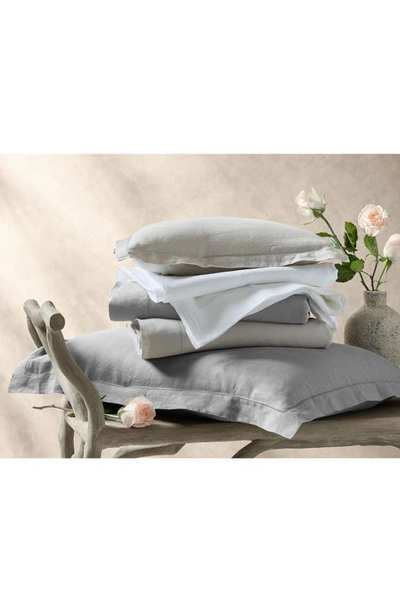 Shop Matouk Roman Hemstitch Linen Duvet Cover In White
