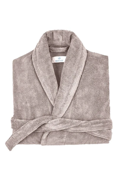 Shop Matouk Milagro Cotton Terry Cloth Robe In Platinum
