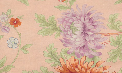Matouk Simone Floral Print Linen Fitted Sheet In Apricot