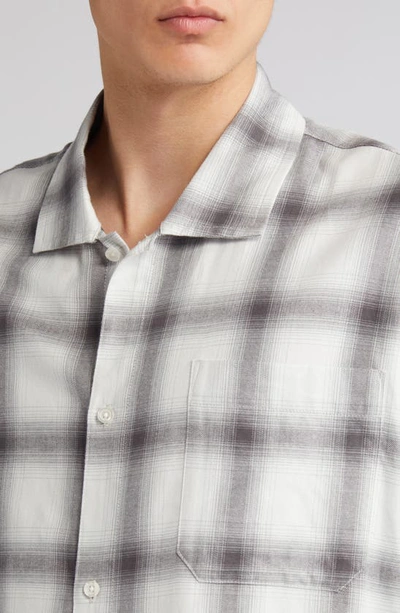 Shop Frame Plaid Lightweight Button-up Shirt In White Sand Multi
