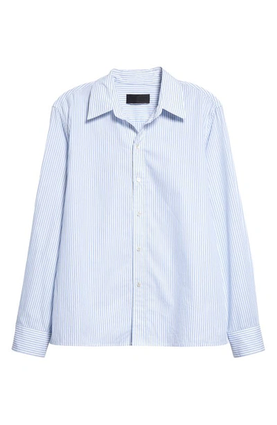 Shop Nili Lotan Raphael Stripe Shirt In Light Blue Stripe