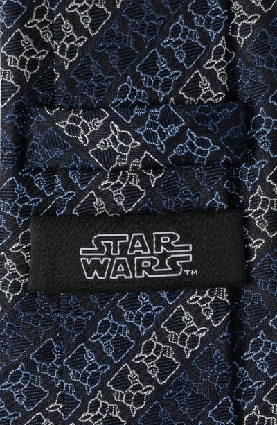 Cufflinks, Inc Grogu Outline Stripe Silk Blend Tie In Navy