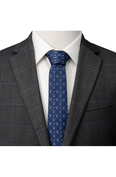 Shop Cufflinks, Inc . Grogu Outline Stripe Silk Blend Tie In Navy