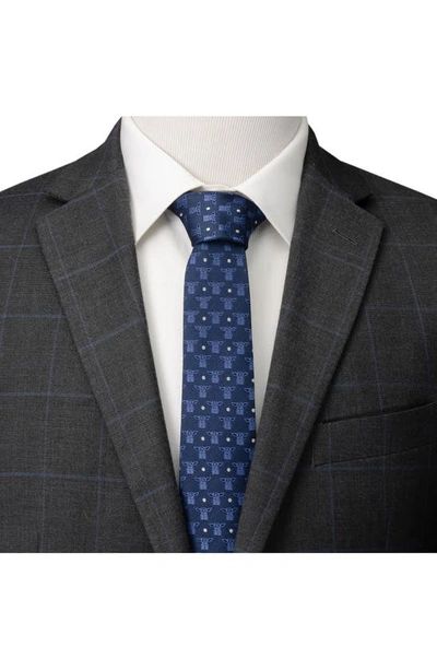 Cufflinks, Inc Grogu Outline Stripe Silk Blend Tie In Navy