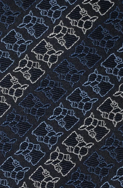 Cufflinks, Inc Grogu Outline Stripe Silk Blend Tie In Navy