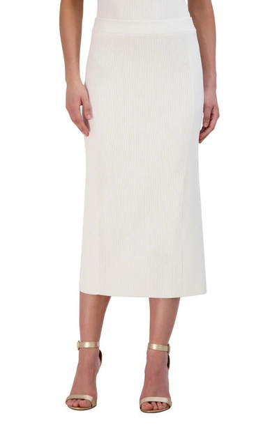 Shop Bcbgmaxazria Rib Sweater Skirt In Gardenia