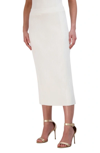 Shop Bcbgmaxazria Rib Sweater Skirt In Gardenia