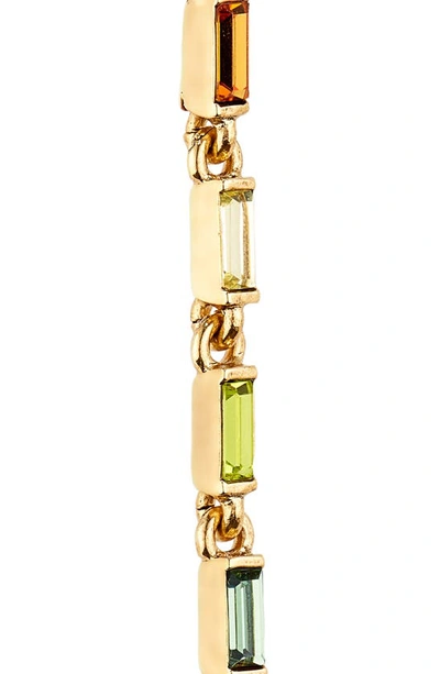 Shop Oscar De La Renta Baguette Crystal Linear Drop Earrings In Rainbow