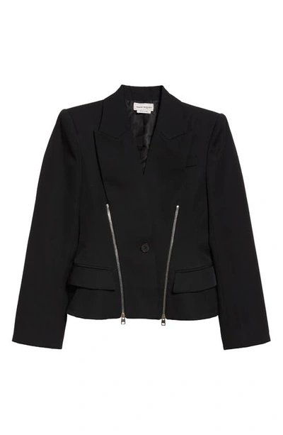 Shop Alexander Mcqueen Double Zip Wool Jacket In 1000 Black