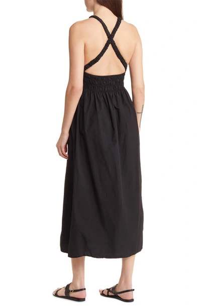 Shop Xirena Tove Smocked Cotton Midi Dress In Black