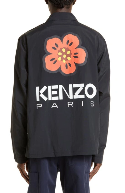 Shop Kenzo Boke Flower Nylon Coach's Jacket In 99j - Black