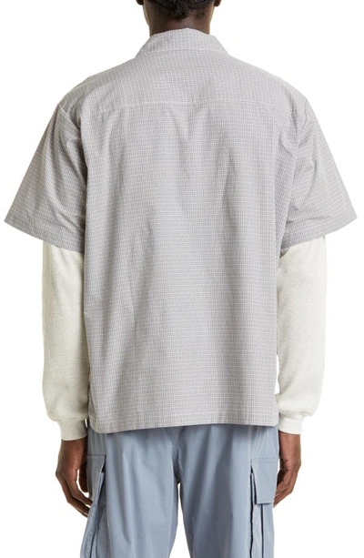 Shop Flagstuff Check Layered Look Shirt In Gray