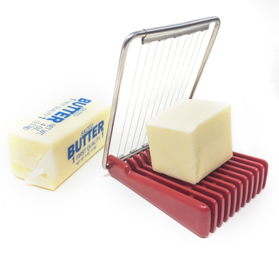 Norpro Dual Sided Flip N' Slice Mushroom, Egg, Cheese, And Butter Slicer, Red In Red