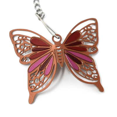 Norpro Mesh Tea Infuser With Butterfly Charm, 2-inch, Stainless Steel In Silver