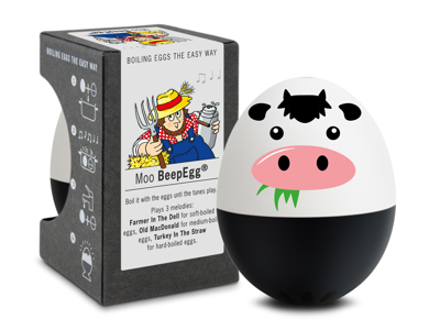 Brainstream Moo Beepegg Singing And Floating Egg Timer For Boiled Eggs In White