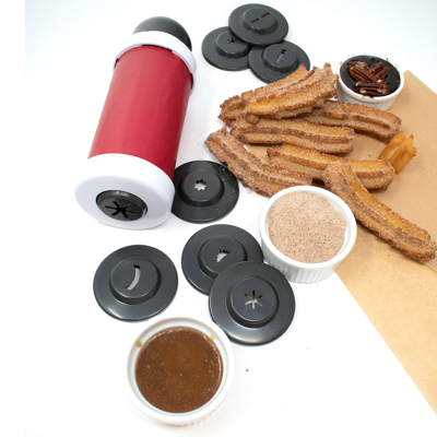 Norpro Churro Maker With 8 Interchangeable Discs, Red In Red