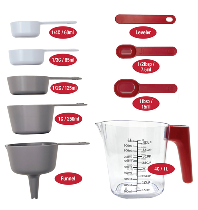 Norpro Nested Measuring Cups And Spoons, 9 Piece Set In Multi
