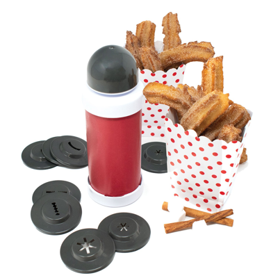 Norpro Churro Maker With 8 Interchangeable Discs, Red In Red