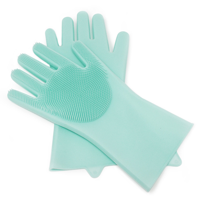 Norpro Silicone Cleaning Gloves With Micro Bristles, 1 Pair In Blue