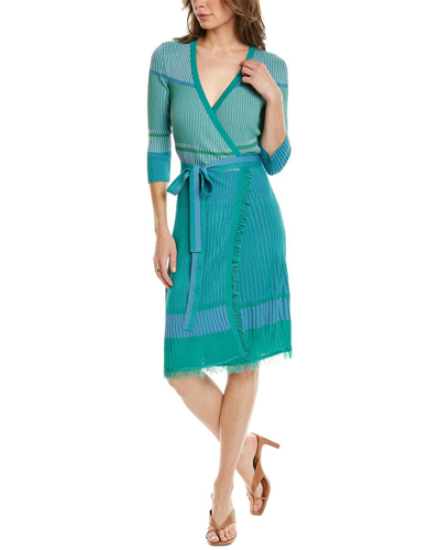Shop Diane Von Furstenberg Lyric Wrap Dress In Blue