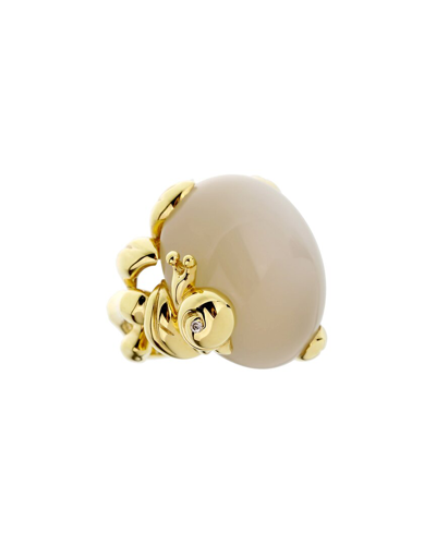 Heritage Christian Dior Dior 18k 40.02 Ct. Tw. Diamond & Moonstone Ring (authentic )