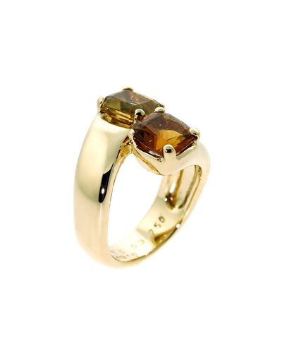 Pre-owned Heritage Hermes Hermes 18k 4.00 Ct. Tw. Citrine Bypass Cocktail Ring (authentic )