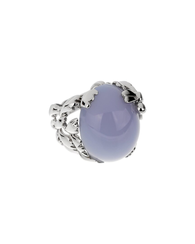 Heritage Christian Dior Dior 18k 40.04 Ct. Tw. Diamond & Chalcedony Cocktail Ring (authentic Pre- Owned)