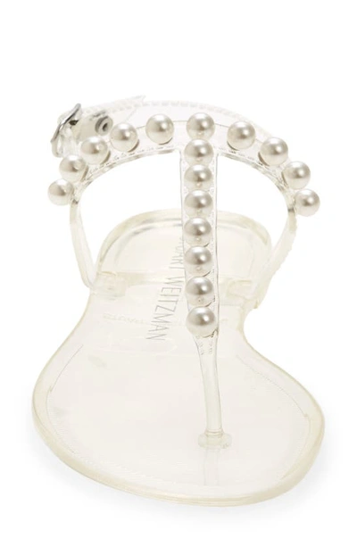 Shop Stuart Weitzman Crystal Embellished Jelly Sandal In Clear