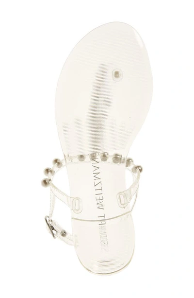 Shop Stuart Weitzman Crystal Embellished Jelly Sandal In Clear