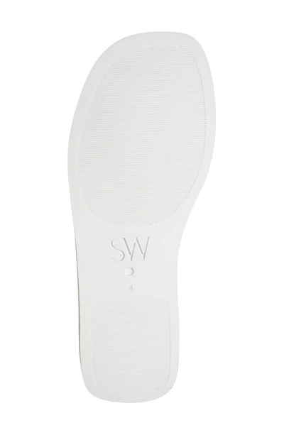 Stuart Weitzman Crystal Thong Flatform Sandal In White