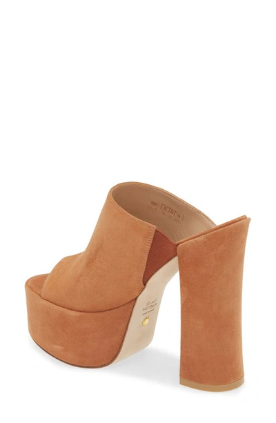 Shop Stuart Weitzman Skyhigh 145 Platform Slide Sandal In Nougat