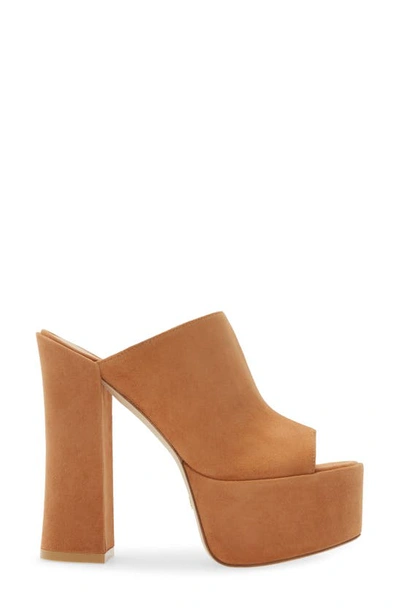 Shop Stuart Weitzman Skyhigh 145 Platform Slide Sandal In Nougat