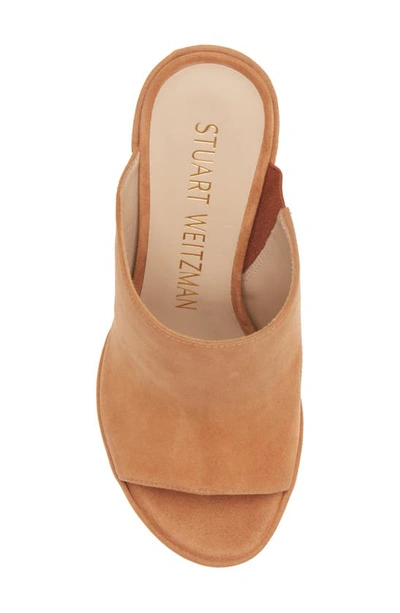 Stuart Weitzman Skyhigh 145 Platform Slide Sandal In Nougat