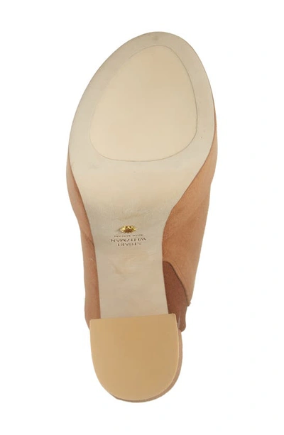 Stuart Weitzman Skyhigh 145 Platform Slide Sandal In Nougat