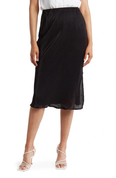 Renee C Plissé Pull-on Skirt In Black