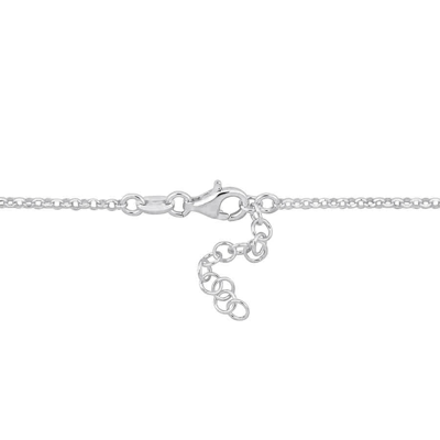 Shop Amour Heart Charm Station Bracelet In Two-tone White And Rose Plated Sterling Silver