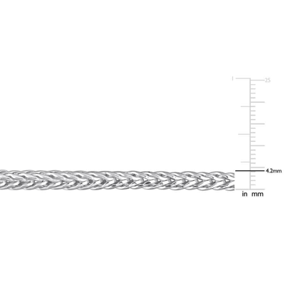 Amour 4.2mm Foxtail Chain Bracelet In Sterling Silver In White