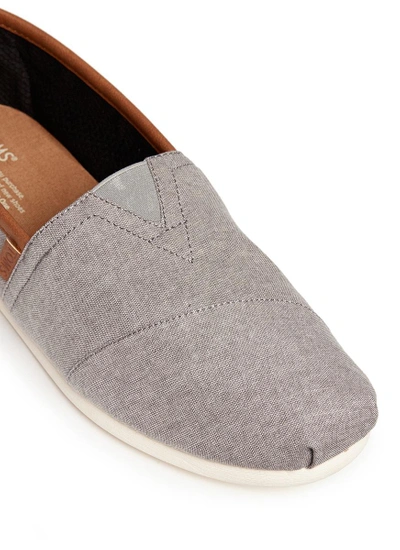 Shop Toms 'classic' Leather Trim Chambray Slip-ons