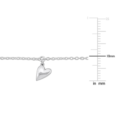 Shop Amour Heart Charm Bracelet In Sterling Silver- 7 In In White