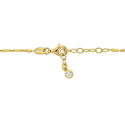 Shop Amour 1/5 Ct Tgw Cubic Zirconia Infinity And Heart Charm Bracelet In Yellow Infinity Sterling Silver