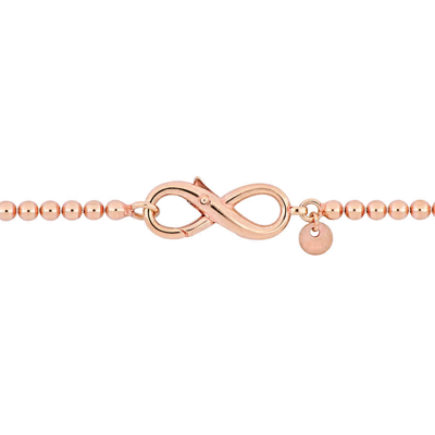 Shop Amour Bead Link Bracelet In Pink Plated Sterling Silver With Infinity Clasp