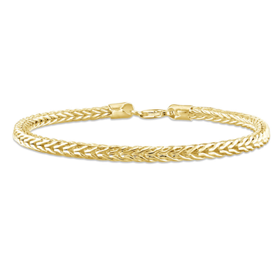 Amour 4.2mm Foxtail Chain Bracelet In 18k Yellow Gold Plated Sterling Silver In Yellow